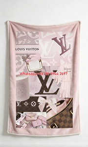 Cozy Pink Monogram Flannel Throw Blanket 402